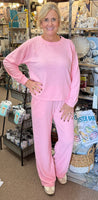ZENANA Slub Pant Set, Assorted Colors