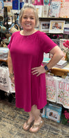 Mittoshop Round Neck Dress In Magenta