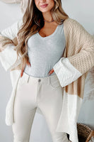 Color Block Bell Sleeve Cardigan