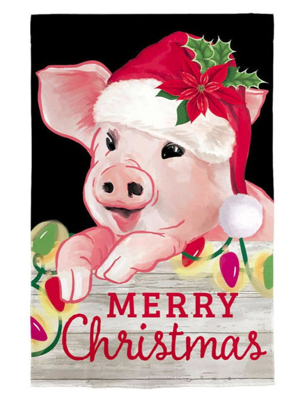 ‘Christmas Pig’ Decorative Flag