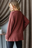 SALE Heimish Long Puff Sleeve Urban Ribbed Top Burgundy