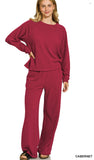 ZENANA Slub Pant Set, Assorted Colors
