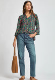 Dear Scarlett "Liz" Bell Sleeve Top in Teal