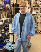 Button Down Oversized V-Neck Cardigan, Assorted Colors
