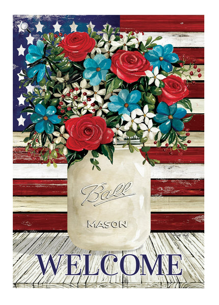 ‘American Flag Florals’ Decorative Flag