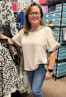 Jodifl Leopard Trimming Top, Assorted Colors