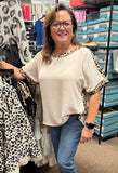 Jodifl Leopard Trimming Top, Assorted Colors