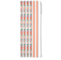 Swig Reusable Straw Set In Full Bloom + Coral