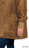 Zenana Hooded Faux Fur Jacket, Assorted Colors