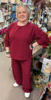 ZENANA Slub Pant Set, Assorted Colors