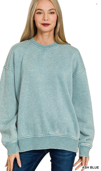Zenana Oversized Fleece Pullover, Assorted Colors