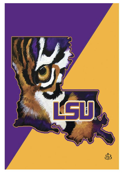 ‘Louisiana State/ Tiger Eye/ LSU’ Decorative Flag