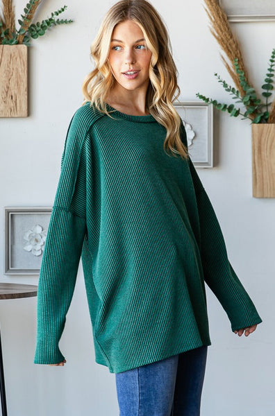 Heimish Long Sleeve Urban Ribbed Top, Assorted Colors