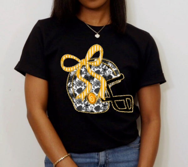 Chinoiserie Football Helmet T-Shirt In Black
