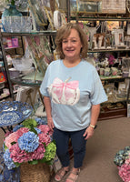 Pink Bow Pumpkin T-Shirt In Blue