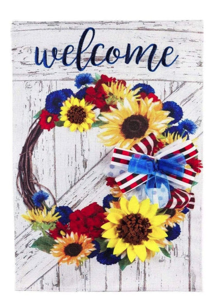 ‘Americana Floral Wreath’ Decorative Flag