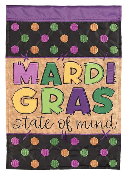 ‘Mardi Gras State of Mind’ Decorative Flag