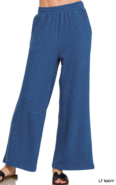 ZENANA Slub Pants, Assorted Colors