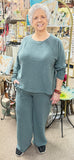 ZENANA Slub Pant Set, Assorted Colors
