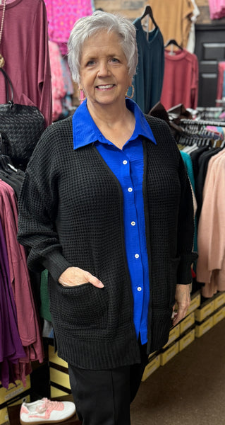 Zenana Waffle Cardigan, Assorted Colors