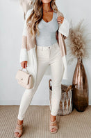 Color Block Bell Sleeve Cardigan
