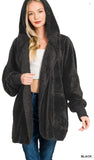 Zenana Hooded Faux Fur Jacket, Assorted Colors