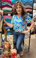 Dear Scarlett Boyfriend Top In Royal Multi