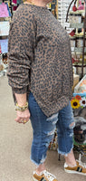 Heimish Long Puff Sleeve Animal Ribbed Top