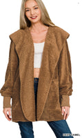 Zenana Hooded Faux Fur Jacket, Assorted Colors