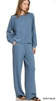 ZENANA Slub Pant Set, Assorted Colors