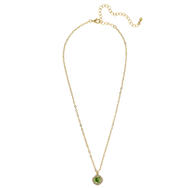 Sorrelli Haute Halo Pendant Necklace in Peridot