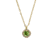 Sorrelli Haute Halo Pendant Necklace in Peridot
