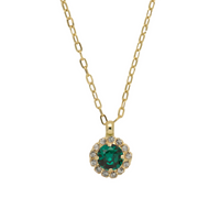 Sorrelli Haute Halo Pendant Necklace in Emerald