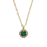 Sorrelli Haute Halo Pendant Necklace in Emerald