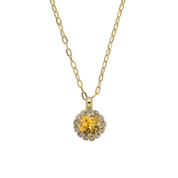 Sorrelli Haute Halo Pendant Necklace in Light Topaz