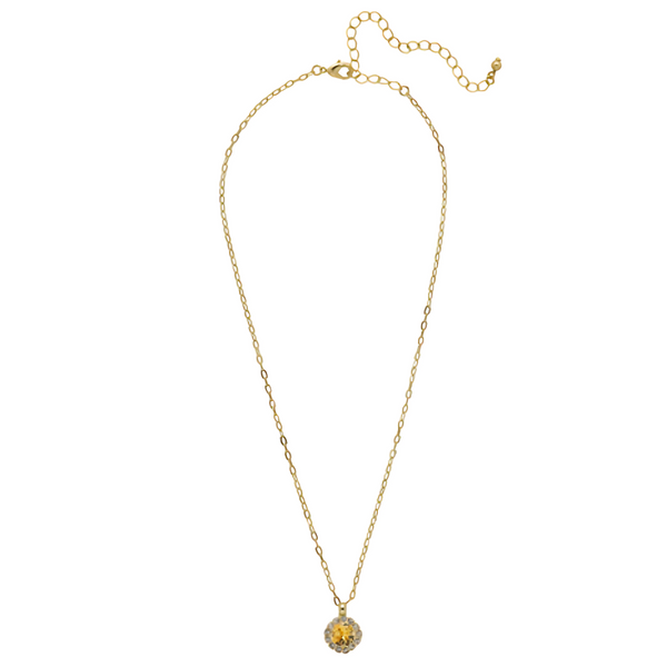 Sorrelli Haute Halo Pendant Necklace in Light Topaz