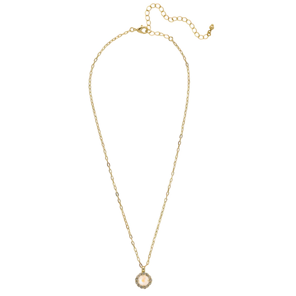 Sorrelli Haute Halo Pendant Necklace in Ultra White