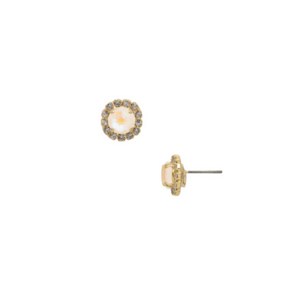 Sorrelli Haute Halo Stud Earrings in Ultra White