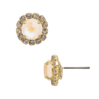 Sorrelli Haute Halo Stud Earrings in Ultra White