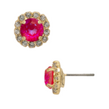 Sorrelli Haute Halo Stud Earrings in Royal Red Delite