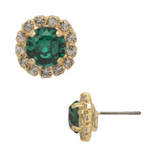 Sorrelli Haute Halo Stud Earrings in Emerald