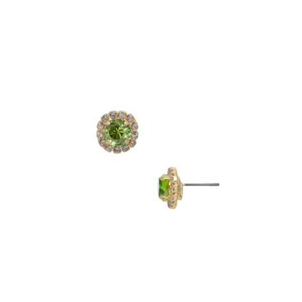 Sorrelli Haute Halo Stud Earrings in Peridot