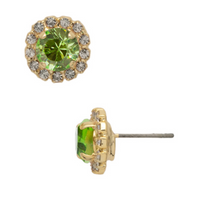 Sorrelli Haute Halo Stud Earrings in Peridot