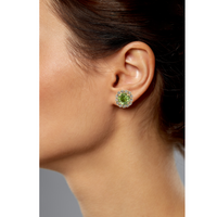 Sorrelli Haute Halo Stud Earrings in Peridot