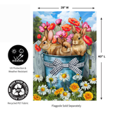 ‘Bucket of Bunnies’ Decorative Flag