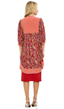 Rust Paisley Tunic with High-Low Hem