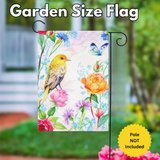 ‘Whimsical Bird Burlap’ Decorative Flag