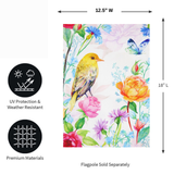 ‘Whimsical Bird Burlap’ Decorative Flag