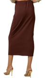 Long Pencil Skirt with Elastic Waist Band, Assorted Colors