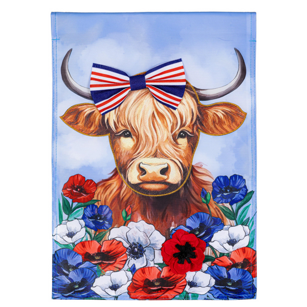 ‘Patriotic Highland Cow’ Decorative Flag